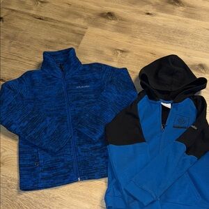 2 Boys Columbia jackets- fleece, zip up hooded